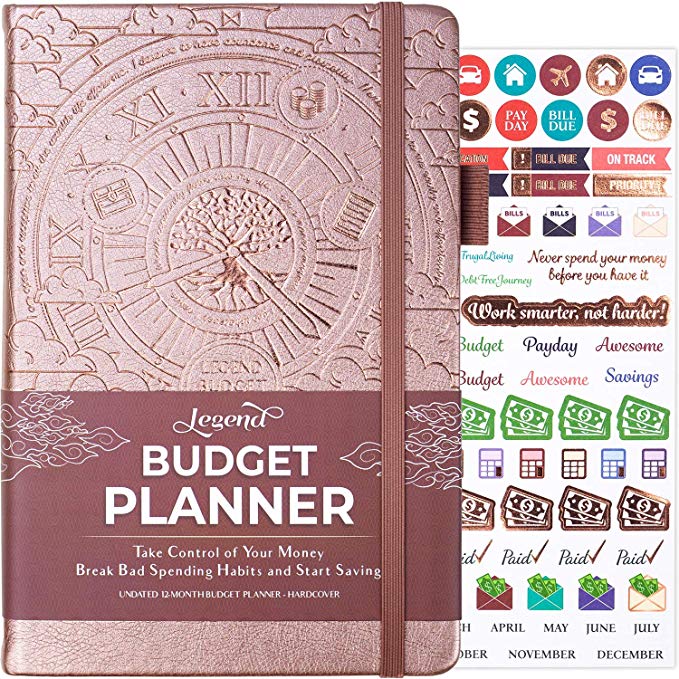 Legend Budget Planner - Deluxe Financial Planner Organizer & Budget Book. Money Planner Account Book & Expense Tracker Notebook Journal for Household Monthly Budgeting & Personal Finance – Rose Gold