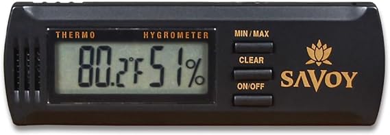 Savoy Black Digital Hygrometer