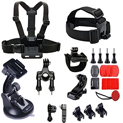 Smatree 25-in-1 Accessories Kit with Wirst/Head/Chest Strap Mount for GoPro Hero 5/Hero 5 session Hero 4/3 /3/2/1