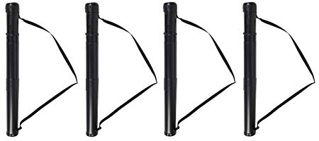Adir 641 Telescoping Document Tube, Expands from 27" Up to 50" with a 3" Interior Diameter, Water and Light Resistant, Artwork Tube/Poster Tube/Drawings Tube, Black (Fоur Paсk)