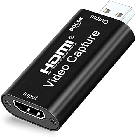 POLOK HDMI Video Capture Cards, HDMI to USB Audio Video Capture Cards, Full HD 1080P Recording, Easily Connect DSLR, Camcorder, or Action Cam to PC for High Definition Acquisition, Live Broadcasting