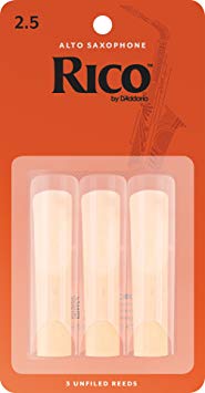 D'Addario Woodwinds Alto Sax Reeds, Strength 2.5, 3-pack RJA0325