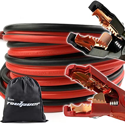 Toulpuer Battery Jumper Cable 4 Gauge 16 Feet Heavy Duty Booster Cables with Carry Bag (4 Gauge, 16-Feet)