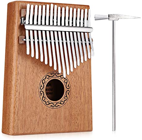 Robolife 17 Keys Kalimba Thumb Piano Finger Piano Musical Toys with Tune-Hammer and Music Book, Easy-to-learn Music Instrument, Best Gift for Music Fans Adults Kids