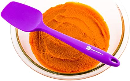 Purple Silicone Spatula - Spoon-Shaped - 10 1/2" - 1 count box - Restaurantware