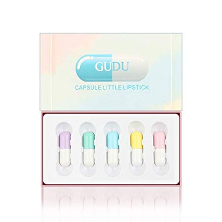 Mini Lipsticks Set,SUNSENT 5PCS Capsule Matte Lip Glosses Waterproof Long Lasting Moisturizing Lipstick Cosmetics Mini Set