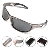 RIVBOS Polarized Sports Sunglasses Glasses for Men Women Tr90 Unbreakable Frame Rb831 SliverampBlack