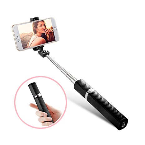 Kimitech Bluetooth Selfie Stick Portable Extendable Wireless Phone Holder with Built-in Remote Shutter for iPhone 7/7 plus/6/6s/Android&IOS Smart phones