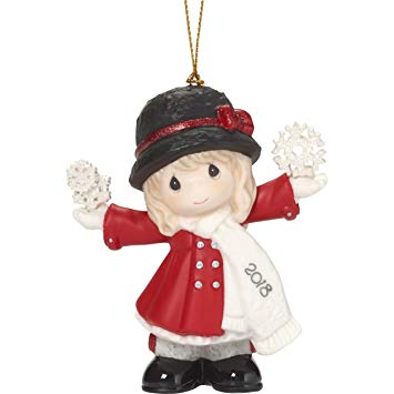 Precious Moments"Have A Magical Holiday Season Dated 2018 Girl Ornament, Multicolor