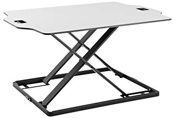 Sorbus Standing Desk Height Adjustable Sit to Stand Tabletop Workstation Dual Monitor Desk for Home or Office (Adjustable Standing Table, White)