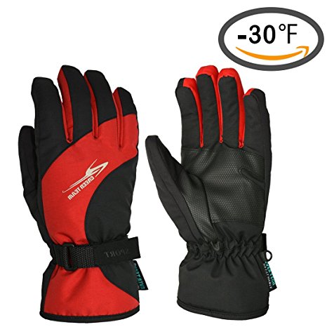 Waterproof Windproof Skiing Gloves - Thermal Warm Snow Snowboarding Snowmobile Ski Gloves Cold Weather Gloves for Shredding, Shoveling, Snowballs Outdoor Sports Gloves for Men and Women
