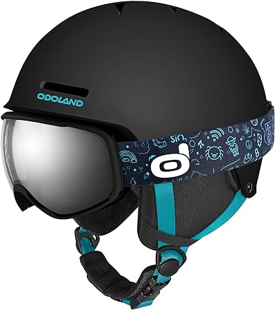 Odoland Kids Ski Helmet, Snow Helmet with Ski Goggles, Shockproof, Windproof, Safety Snow Sports Helmets and Protective Goggles for Boys Girls and Youth