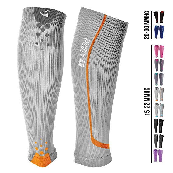Graduated Calf Compression Sleeves for Men & Women by Thirty48 | 15-22 OR 20-30 mmHg | Maximize Faster Recovery by Increasing Oxygen to Muscles | Great for Running, Walking, Crossfit, Cycling, Travel