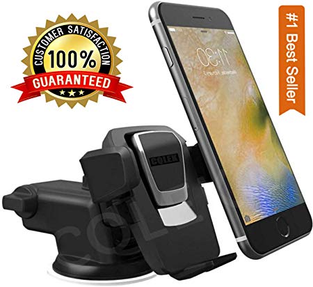 CQLEK® Multipurpose Car Mobile Phone Holder - Telescopic One Touch Arm Adjustable Quick Stand Technology 360 Degree Rotation with Ultimate Reusable Suction Cup Mount for Dashboard/Windshield/Desktop
