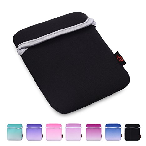 Lightning Power - Fade Series Neoprene Protective Carrying Case Bag Sleeve for Kindle Oasis ebook with Leather Charging Cover (Black)