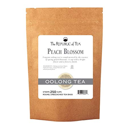 The Republic Of Tea Peach Blossom Oolong Black Tea, 250 Tea Bags, Gourmet Spring Tea Blend