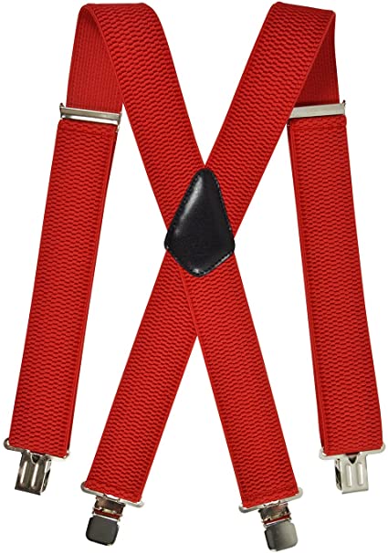 Olata Men's XXL Extra Wide, Thick Fabric Heavy Duty X-Shape Braces/Suspenders, 5cm
