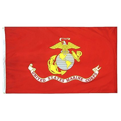 U.S. Marine Corps Military Flag 3x5 ft. 70% Polyester/30% Cotton 100% Made in USA to Official Specifications. Annin Flagmakers is an Officially Licensed Manufacturer. Model 3418