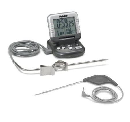 Paksh Novelty Polder Digital Meat Timer and Thermometer Probe with Cloth (Graphite)