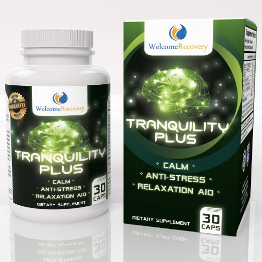 Tranquility Plus Anxiety Relief Brain Nootropic - Promotes Calming Soothing and Relaxing Stress Relief - Deeper Restful Sleep - Safe Natural Vitamin B12 and Biotin - Enhances Focus