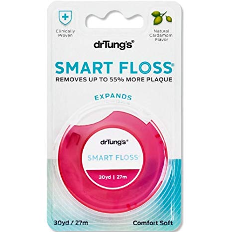Dr. Tung's Smart Floss, 30 yds, Natural Cardamom Flavor 1 ea Colors May Vary (Pack of 11)