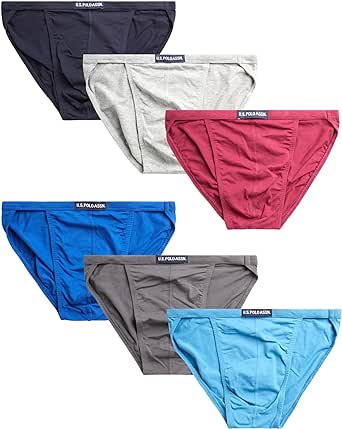 U.S. Polo Assn. Men's Underwear - 6 Pack Low Rise String Bikini Briefs (S-XL)