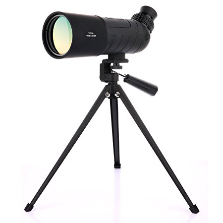 OXA 20-20x60 Angled Waterproof Spotting Scope for Birdwatching with Tripod Portable HD Monocular Telescope High Powered Scope for Target Shooting Archery Outdoor Activities