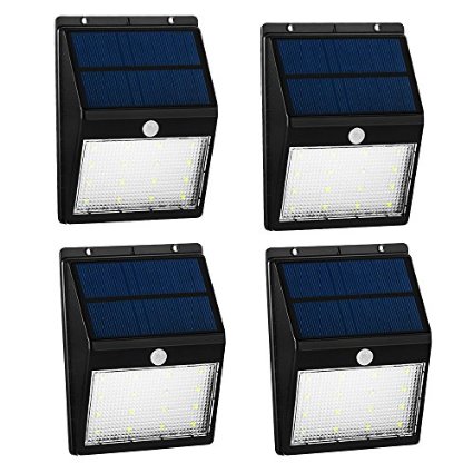 Solar Lights Outdoor Motion Security Night Light 16LED Waterproof Auto OnOff Wall Lights with BrightDim Mode Solar Powered Wireless Sensor Detector for Patio Yard Deck Garden Path Driveway-4Pack