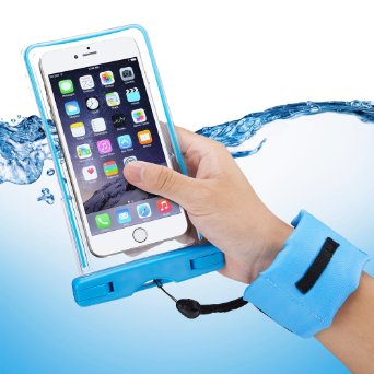 Accmor Waterproof Case with Floating Wrist Strap IPX8 Certified Waterproof Bag for Waterproof iPhone 6 Plus, 6 5S 5C 5 4S, Samsung Galaxy S6, S5, S4, S3, Note 4, Note 3, Note 2, LG G4 G3 G2 Cell Phone