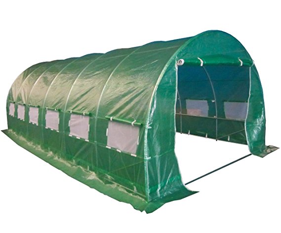 FoxHunter 6M(L) x 3M(W) x 2M(H) Polytunnel Greenhouse Pollytunnel Poly Polly Tunnel Fully Galvanised Anti Rust Steel Frame 6 Section