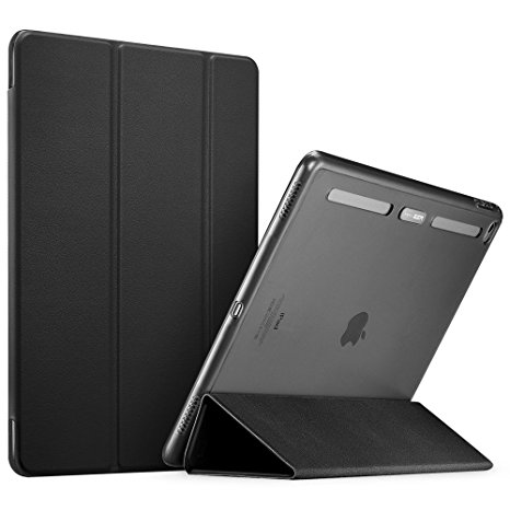 iPad Pro 12.9 Case [Launched 2015], ESR Ultra Slim Synthetic Leather Case with Soft TPU Bumper Edge [Corner Protection] and Magnetic Auto Wake & Sleep Function for Apple iPad Pro 2015 Model /iPad 7th Generation (Black)