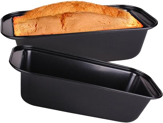 2 Pcs Baking Loaf Pan Rectangle Bread Cake Mold Carbon Steel Black 10 x 5.2 x 2.4 Inch Nonstick Coating Loaf Pan Baking Tray for Home Kitchen