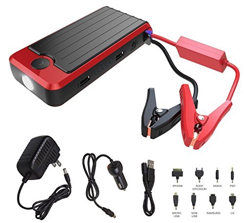 PowerAll PBJS16000-RS Rosso RedBlack Portable Power Bank and Car Jump Starter - 16000mAh - 600A