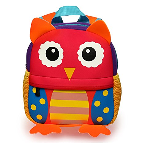 Hipiwe Little Kid Toddler Backpack Baby Boys Girls Kindergarten Pre School Bags Cute Neoprene Cartoon Backpacks for Children 1-5 Years Old