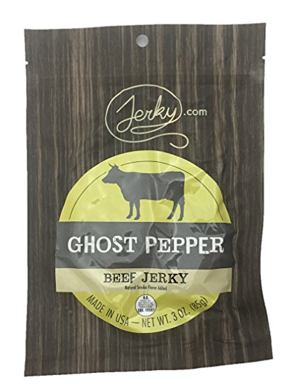 Ghost Pepper All Natural Best Hot Beef Jerky - Try Our Best Tasting Hot Beef Jerky - No Added Preservatives, No Added MSG or Nitrates, Farm Raised Beef - 3 oz.