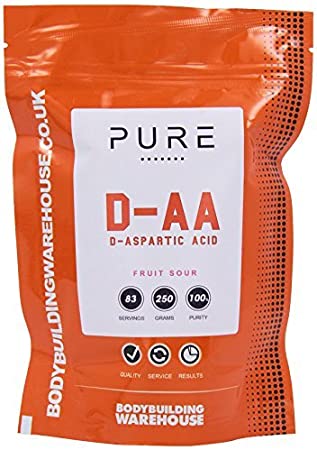 Bodybuilding Warehouse Pure D-Aspartic Acid (DAA) Powder (Fruit Sour, 250g)