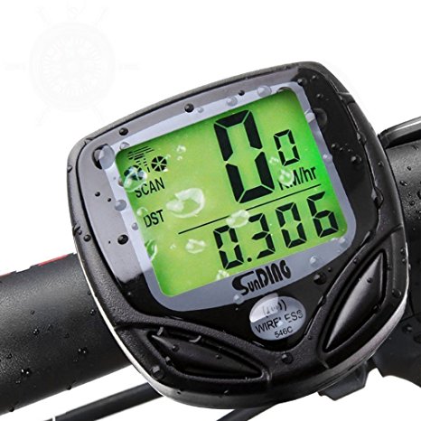 Bestgoo® Wireless Waterproof LCD Bike Computer Odometer Speedometer with Multi Function and LCD Backlight