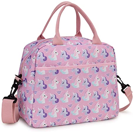 Lunch Bag for Girls, Insulated Lunch Box Bag Cute Unicorn Thermal Lunch Tote with Removable Shoulder Strap, VONXURY