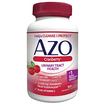AZO Cranberry Urinary Tract Health Dietary Supplement | 1 Serving = 1 Glass of Cranberry Juice| Helps cleanse and protect the urinary tract | Fast Acting | 100 Softgels