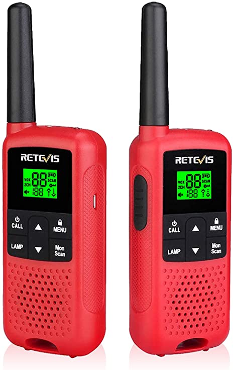 Retevis RT649B Walkie Talkie,Rechargeable License-free Walkie Talkies for Adults, Long Range PMR446 16 Channels,With AA Battery LED Torch 2 Way Radio Family Activities(2Pcs)