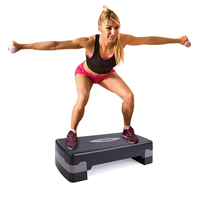 JAXPETY New 27'' Fitness Aerobic Step Adjust 4" - 6" Exercise Stepper w/Risers Home Gym