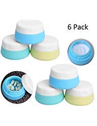 Silicone Travel Cosmetic Containers 20ml with Hard Sealed Lids, Leakproof BPA Free Portable TSA Approved Mini Jars for Makeup Lotion, Cream, Facial Cleanser, Pills, Vitamins, Medicine, Spices (4 Pack)