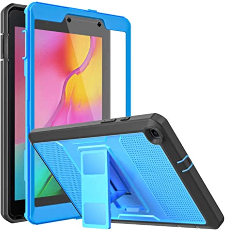 MoKo Case Fit Samsung Galaxy Tab A 8.0 T290/T295 2019 Without S Pen Model, Heavy Duty Shockproof Full Body Rugged Protective Cover Built-in Screen Protector for Galaxy Tab A 8 2019 - Blue & Dark Gray