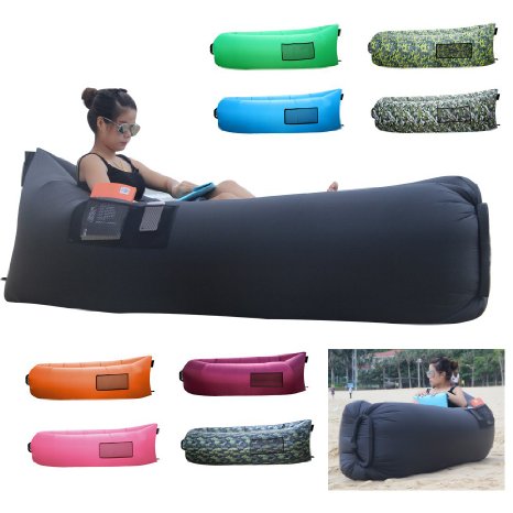 BonClare® Fast Inflatable Air Lounger, Camping Bed Beach Sofa Air Bag Hangout Portable Sleeping Bag