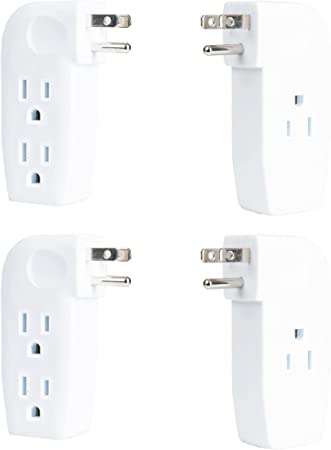 Wall Outlet Extender Plug, 4 Pack - White Multi Plug Outlet Splitter Wall Tap Electrical Adapter