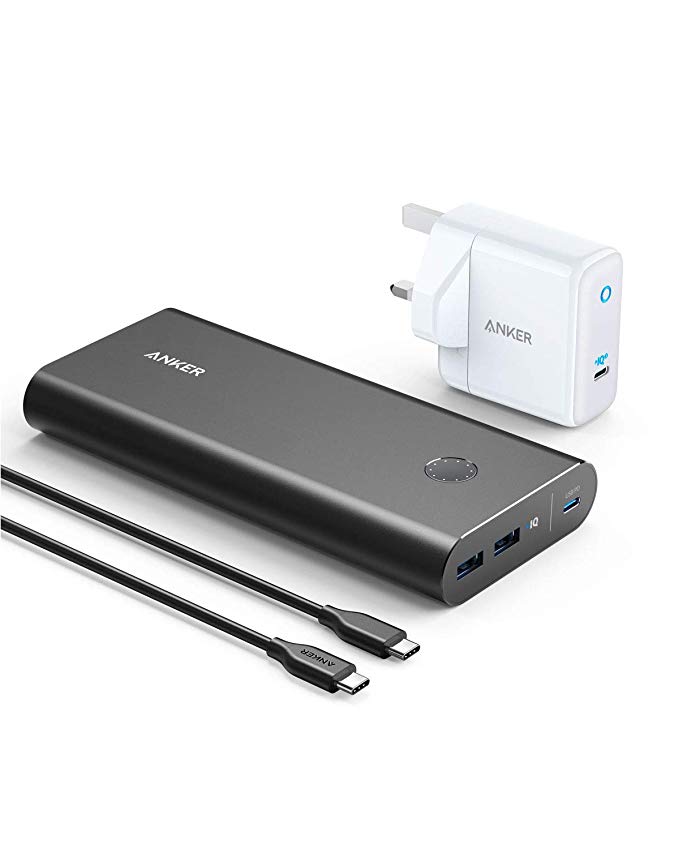 Anker Power Bank, PowerCore  26800 PD 45W with 60W PD Charger, Power Delivery Portable Charger Bundle for USB C Laptops, MacBook Air/Pro/Dell XPS/iPad Pro 2018, iPhone 11 Pro, XS Max, X, 8, and More