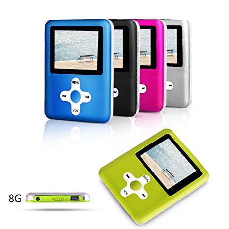 ACEE DEAL 8GB MP4/MP3 Player with the Cross Button MINI USB Port Slim Classic Digital LCD MP3 Player MP4 Player, MP3 Music Player, E-book / Photo viewing / Video Playing / Movie (Green Color)