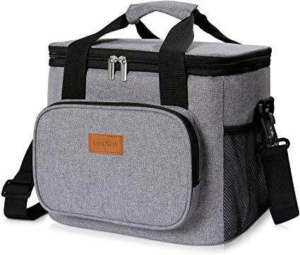 Lifewit 15L 24 Cans Insulated Picnic Lunch Bag Large Soft Cooler Bag for Outdoor/Camping/BBQ/Travel, Grey