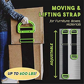 Transser- Adjustable Lifting and Moving Straps for Furniture, Appliances, Mattresses or Other Heavy, Bulky Awkward Objects, Heavy Objects up to 600 Pounds 2-Person