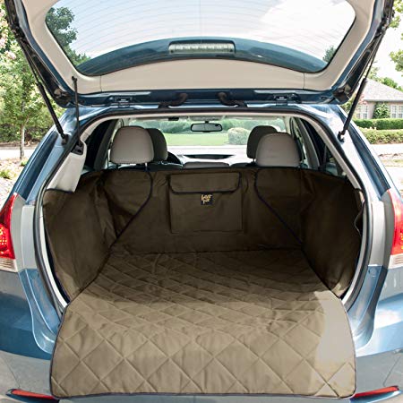FrontPet Extra Wide Quilted Dog Cargo Cover for SUV Universal Fit for Any Animal. Durable Liner Covers and Protects Your Vehicle, Extended Width, Regular, Tan, Black